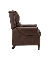 Hulala Home Alicia 32.68'' Wide Genuine Leather Manual Recliner with Solid Wood Legs