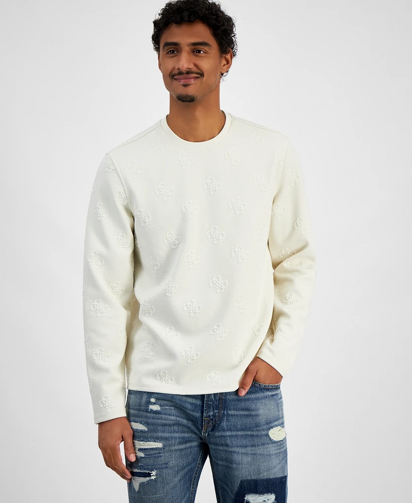 Guess Men's Quattro Logo Knit Sweatshirt