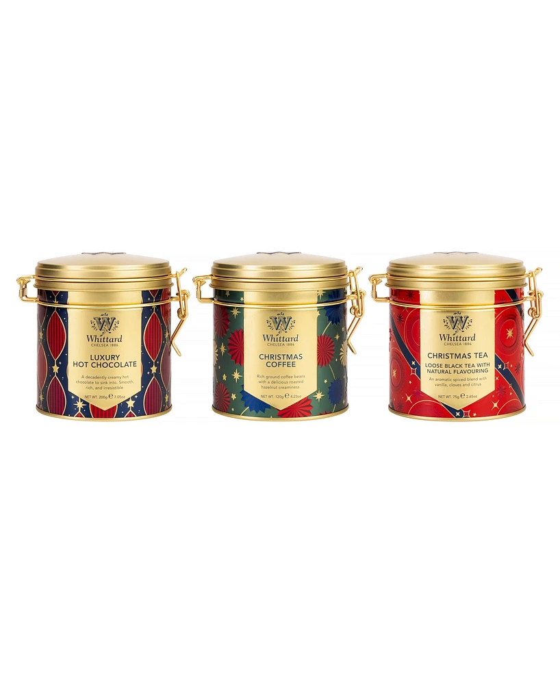 Whittard of Chelsea Christmas Tea, Christmas Coffee and Luxury Hot Cocoa, 3 Piece