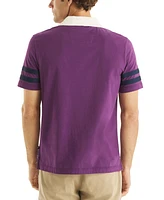 Nautica Men's Short Sleeve Striped-Trim Rugby Polo Shirt