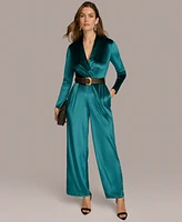 Donna Karan New York Women's Belted Velvet Jumpsuit