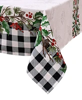Elrene Holly Farmhouse Charm Holiday Fabric Rectangle Tablecloth