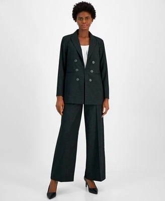 Tahari Asl Womens Peak Lapel Boyfriend Blazer Wide Leg Pants