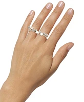 Emily in Paris Gold-Tone Cubic Zirconia Star Two Finger Ring