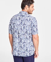 Club Room Men's Floral Silk-Blend Short-Sleeve Button-Down Shirt, Created for Macy's