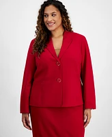 Le Suit Plus Blazer & Pencil Skirt