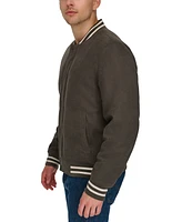 Levi's Men's Faux-Suede Varsity-Stripe Bomber Jacket