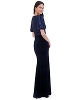 Eliza J Women's Sequined Velvet Puff-Sleeve Gown