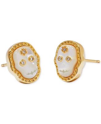 Kendra Scott Gold-Tone White Skeleton Stud Earrings