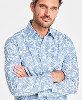 Club Room Men's Paisley Refined Woven Long-Sleeve Button-Down Shirt, Created for Macy's