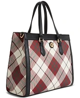 Giani Bernini Plaid Saffiano Medium Book Tote, Created for Macy's