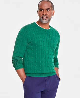 Club Room Men's Cable-Knit Cotton Sweater, Created for Macy's