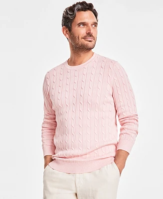 Club Room Men's Cable-Knit Cotton Sweater, Created for Macy's