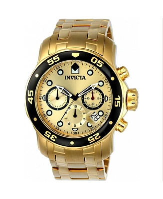 Invicta Men's ILE0072A Pro Diver Quartz Chronograph Gold Dial Watch