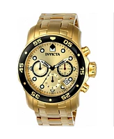 Invicta Men's ILE0072A Pro Diver Quartz Chronograph Gold Dial Watch