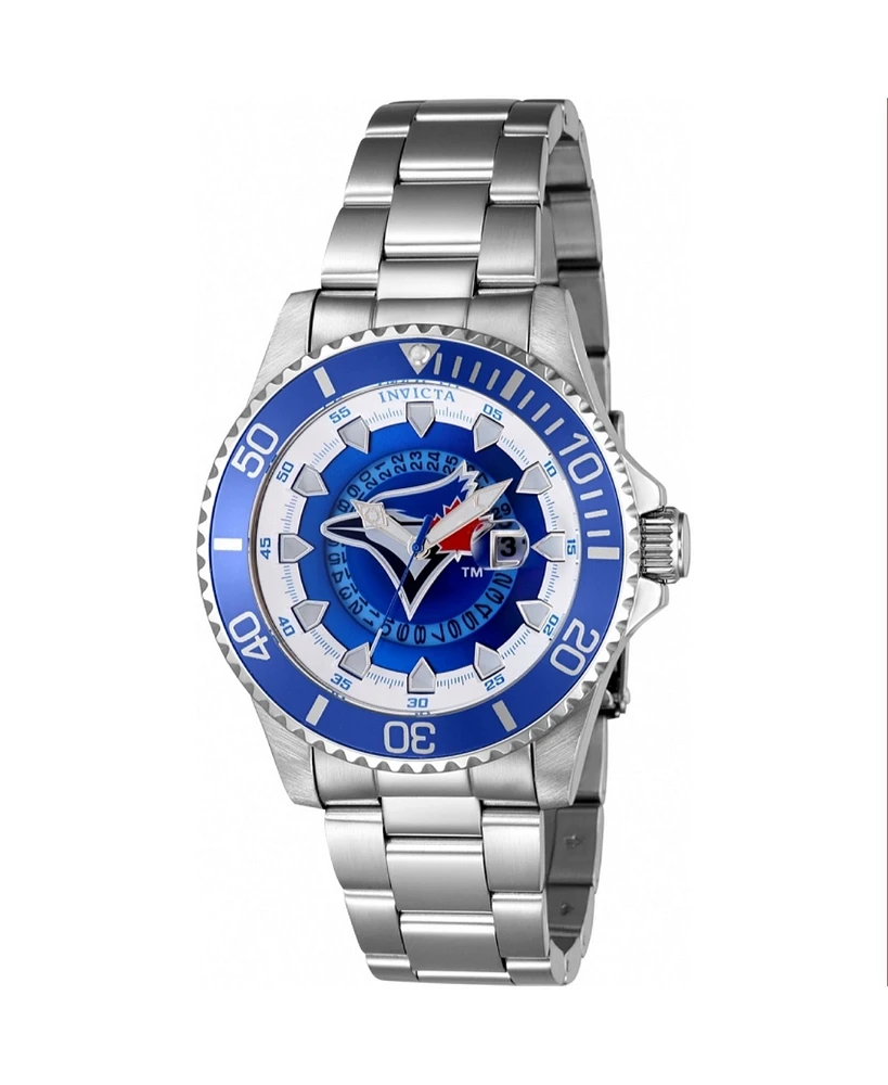 Invicta Men's 43482 Mlb Toronto Blue Jays Quartz Multifunction Red, Silver, White, Blue Dial Watch