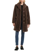 Jones New York Women's Faux-Fur Notched Collar Blazer Coat