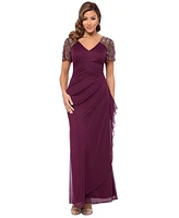 Xscape Beaded-Sleeve Gown