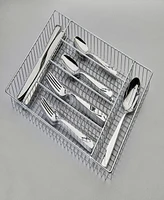 Ornative Rhoda Mirror 42 Piece Flatware Set with Wire Caddy, Service for 8