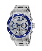 Invicta Men's Pro Diver Quartz 3 Hand Silver Dial Watch