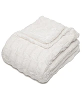 Chanasya Premium Embossed Faux Fur Throw Blanket - Super Soft, Lightweight Minky 60" x 70” White