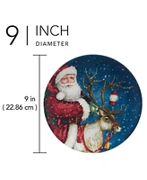 Certified International Santa's Secret Dessert Plates, Set of 4