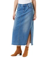 Gloria Vanderbilt Petite Denim Side-Slit Maxi Skirt