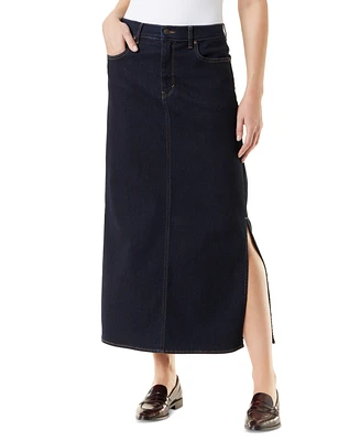 Gloria Vanderbilt Petite Denim Side-Slit Maxi Skirt