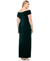 Xscape Plus Off-The-Shoulder Velvet Gown