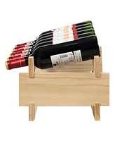 Skonyon 36 Bottles Stackable Wooden Wobble-Free Modular Wine Rack