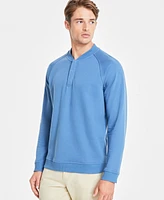 Alfani Baseball-Collar Long Sleeve Quarter-Snap Pullover