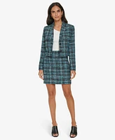 Calvin Klein Women's Two-Button Cropped Tweed Blazer