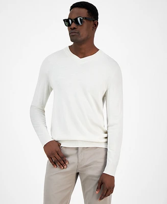 Alfani Men's Long-Sleeve V-Neck Merino Sweater, Created for Macy's
