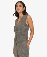 Calvin Klein Women's Five-Button Houndstooth Vest