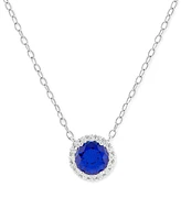 Holiday Lane Cubic Zirconia Birthstone Pendant Necklace Sterling Silver, 16" + 2" extender