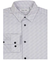 Calvin Klein Big Boys Long Sleeve Stretch Dash Print Shirt