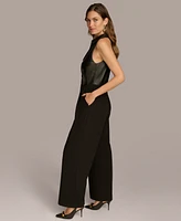 Donna Karan New York Women's Mixed-Media Jumpsuit