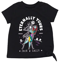 Disney Girls Nightmare Before Christmas Sally Jack Skellington T-Shirt and Leggings Outfit Set to