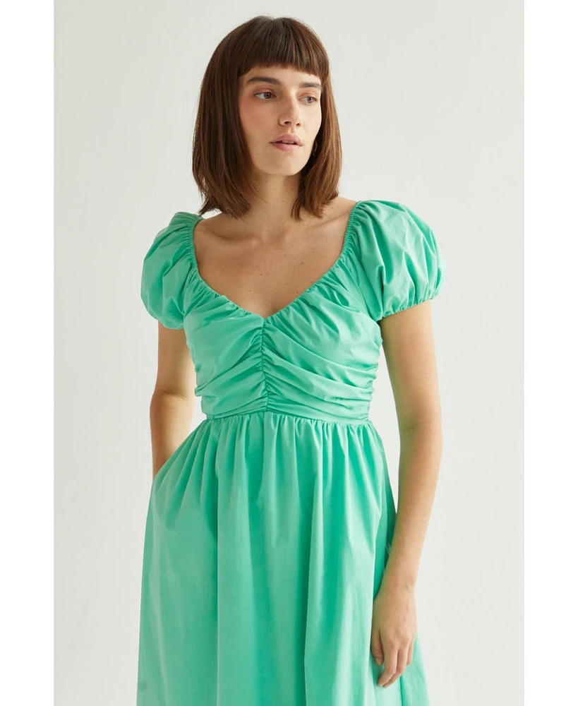 Crescent Women's Bella Puff Sleeve Midi Dress