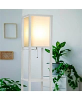 Brightech Maxwell 63" 3-Shelf Led Floor Lamp with Lantern Shade
