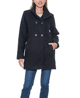 Sebby Collection Women's Boucle Double Breasted Walking Coat