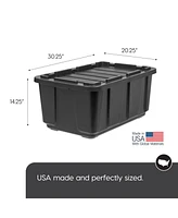 Iris 27Gal/108Qt 4 Pack Large Heavy-Duty Storage Plastic Bin Tote Container with Durable Lid