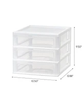 Iris 2 Pack Medium 3 Drawers Desktop Storage, White