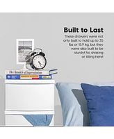 Iris Usa 4 Slim Drawer Storage, Organizer Unit for Bedroom, Closet, Kitchen, Bathroom, Laundry Room, Dorm, White Frame with Matte White Front Panels,