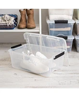 Iris Usa 12.95qt Clear View Plastic Storage Bin with Lid and Secure Latching Buckles