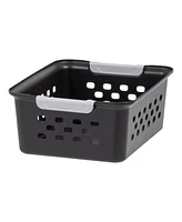 Iris Usa Small Plastic Storage Basket, 12-Pack, Shelf Basket Organizer for Pantries Kitchens Cabinets Bedrooms