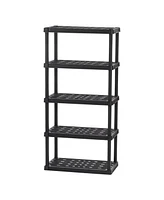 Iris Usa 5-Tier Shelving Unit, 73" Fixed Height, Large Storage Organizer Shelf for Home, Garage, Basement, Shed and Laundry Room, 36"L x 18"W x 73"H,