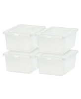 Iris Usa 17 Qt Clear Storage Box, Bpa-Free Plastic Stackable Bin with Lid, Pack, Containers to Organize Shoes and Closet Shelves