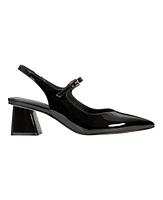 Marc Fisher Women's Luney Block Heel Pointy Toe Dress Slingback Pumps