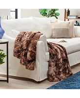 Chanasya Premium Wolf Faux Fur Throw Blanket - Soft, Fuzzy Sherpa & Minky Throw Blanket - For Bed or Couch - 90" x 66” (Twin Size)